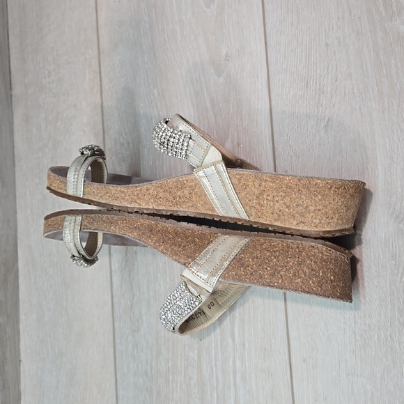 Mephisto Women Crysta Loop Toe l Beads Wedge Sandals shoes sz 39/9 - Picture 9 of 14